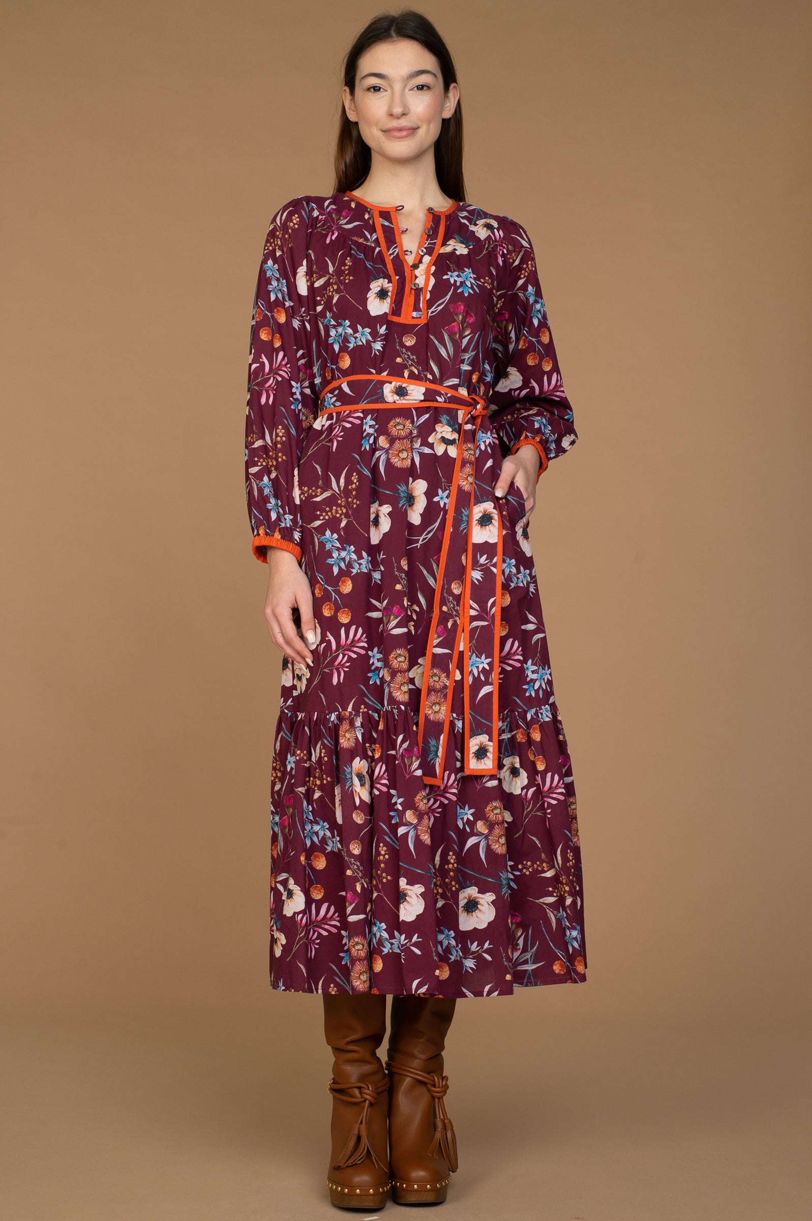 Maeve Dress in Anemone Raspberry – Olivia James The Label