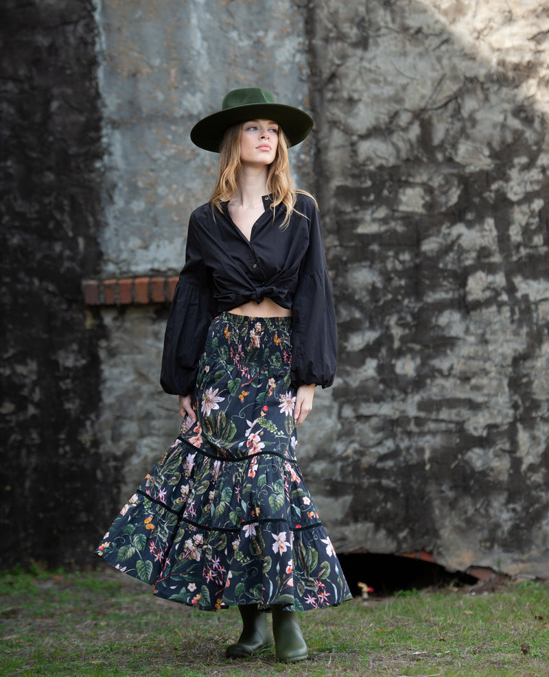 Izzy Skirt Dress in Exotica Black