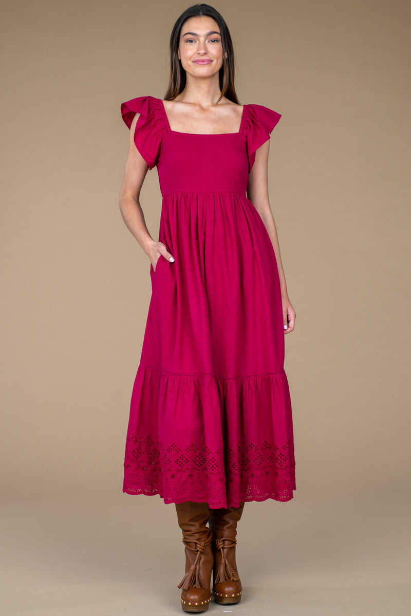 Brooke Dress in Raspberry