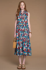 Ro Long Dress in Abstract Floral