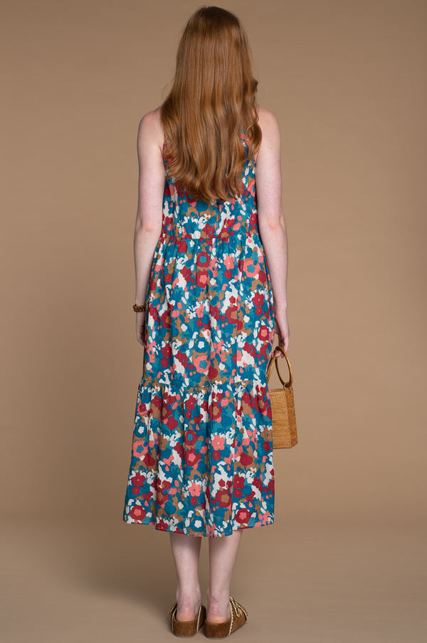 Ro Long Dress in Abstract Floral