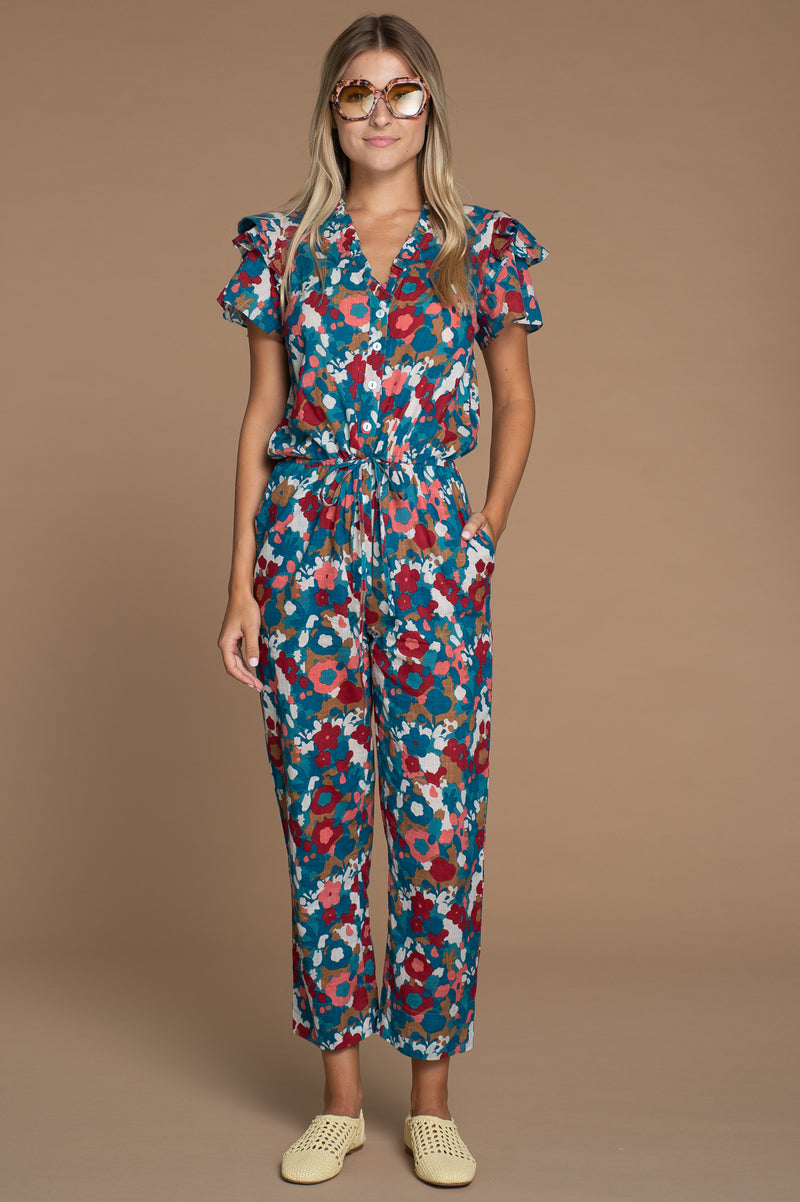 Charlotte Jumpsuit in Abstract Floral