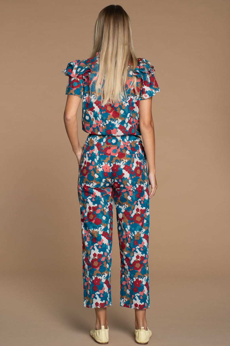 Charlotte Jumpsuit in Abstract Floral