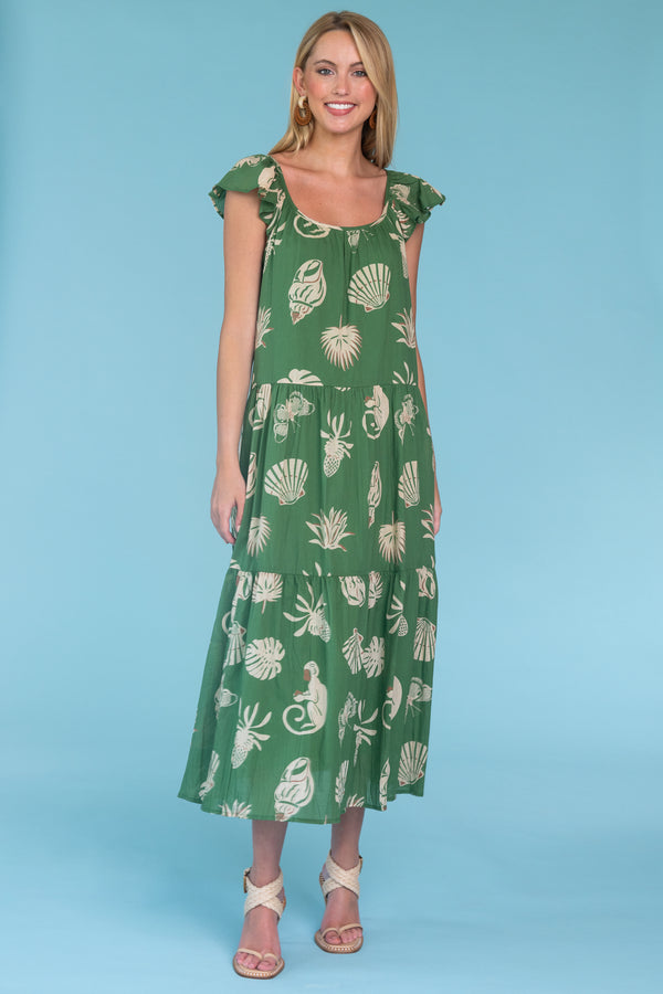 Milly Dress in Treasure Island Agave