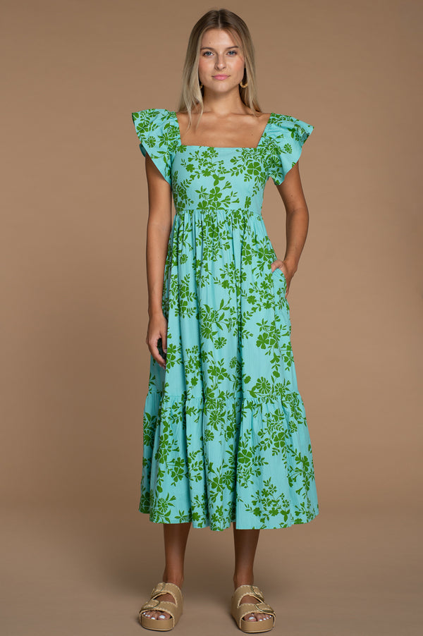 Brooke Dress in Lagoon Floral