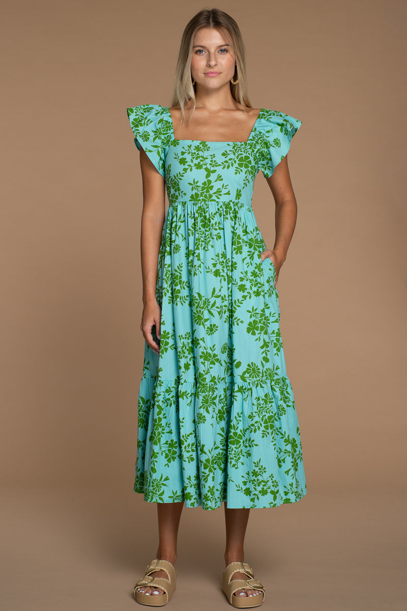 Brooke Dress in Lagoon Floral