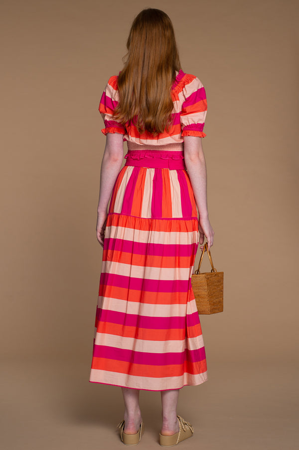 Phoebe Skirt in Bellini Stripe
