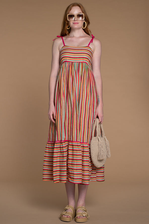 Malin Dress in Strawberry Stripes