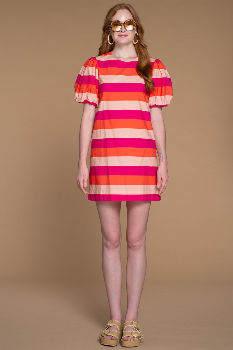 Louisa Dress in Bellini Stripe