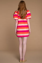 Louisa Dress in Bellini Stripe