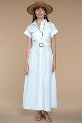 Marlow Dress in White Linen