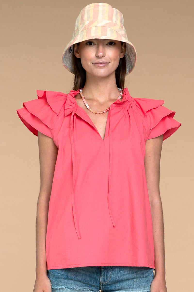 Astrid Blouse in Coral