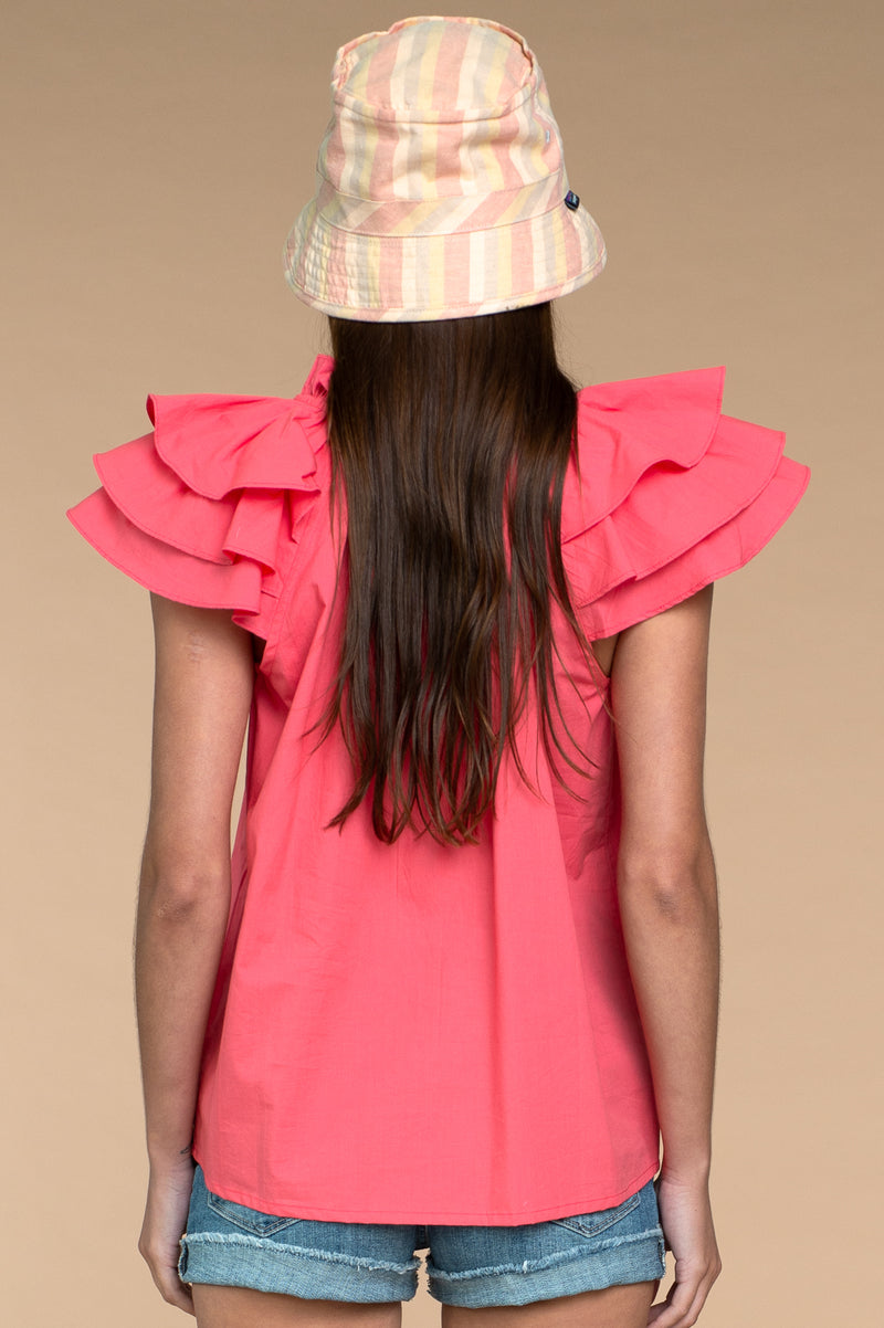 Astrid Blouse in Coral